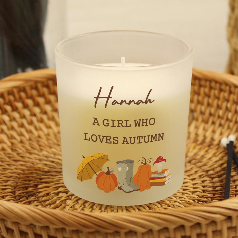 Personalised Pumpkin Frosted Glass Candle Extra Image 3